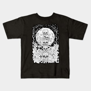 Graveyard Skulls Design (13) Kids T-Shirt